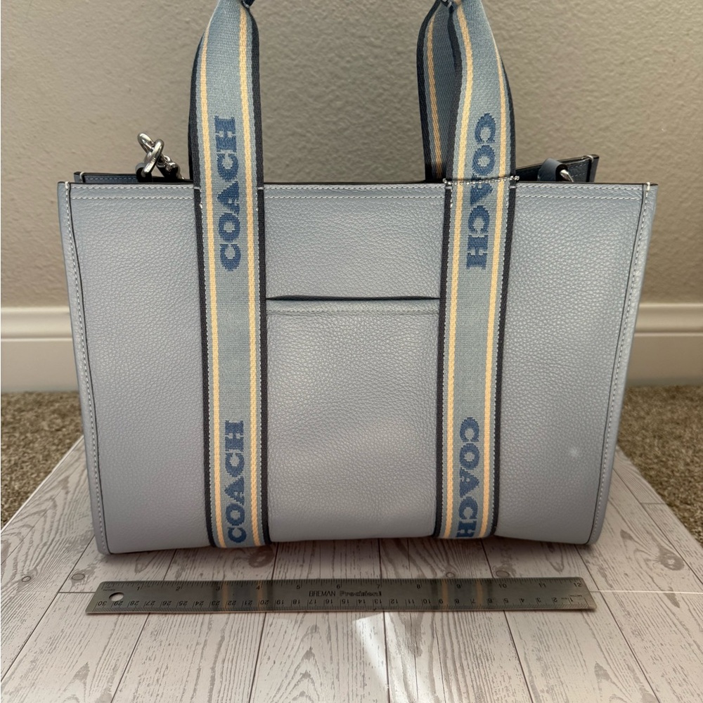 COACH Blue Leather Tote Large | Smith Tote - Picture 3 of 8